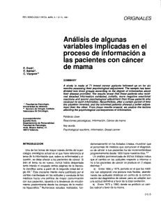 Análisis de algunas variables implicadas en el proceso de