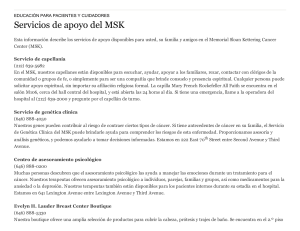 Servicios de apoyo del MSK - Memorial Sloan Kettering Cancer
