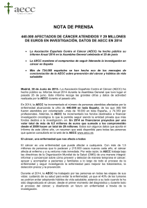 440.000 afectados de c&aacute;ncer atendidos y 29 millones de euros en