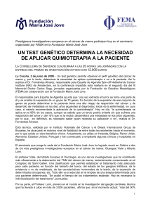 un test genético determina la necesidad de aplicar quimioterapia a