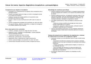 Cáncer de mama: Aspectos diagnósticos terapéuticos y