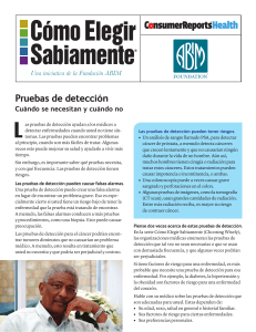 Pruebas de detecci&oacute;n - Consumer Health Choices