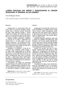 ¿cómo explican los niños y adolescentes el cáncer avanzado o