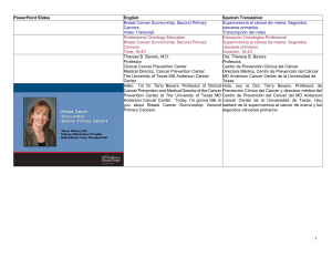 1 PowerPoint Slides English Spanish Translation Breast Cancer