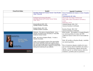1 Spanish Translation Cáncer hereditario de mama y ovario