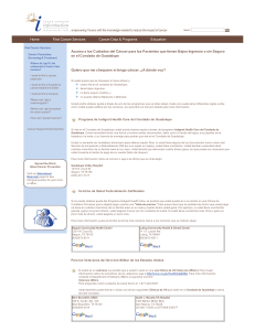 Accesso a los Cuidados del Cancer para los Pacientes que tienen