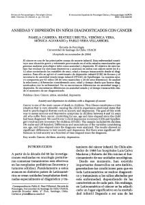 Ansiedad y Depresi&oacute;n en Ni&ntilde;os Diagnosticados con C&aacute;ncer