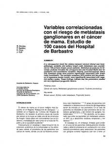 Variables correlacionadas con el riesgo de metástasis