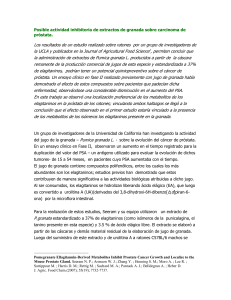 Posible actividad inhibitoria de extractos de granada