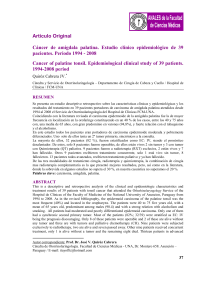 Artículo Original Cáncer de amígdala palatina. Estudio clínico