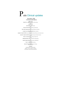Pain Clinical updates