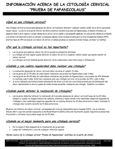 INFORMACIÓN ACERCA DE LA CITOLOGÍA CERVICAL “PRUEBA