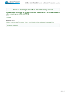 Efectividad y seguridad de la inmunoterapia activa frente a la
