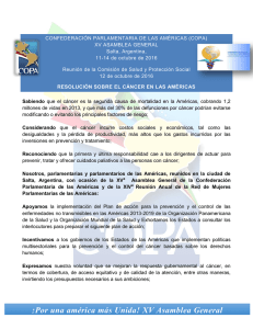 Resolución sobre el cáncer en las Américas