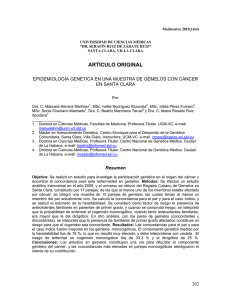 EPIDEMIOLOGÍA GENÉTICA EN UNA MUESTRA DE GEMELOS