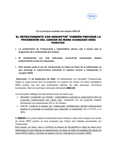 el retratamiento con herceptin&reg; tambi&eacute;n previene la progresi&oacute;n del