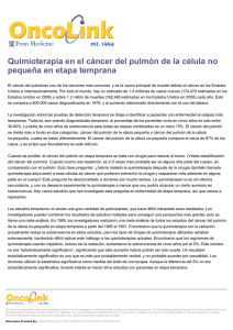 Quimioterapia en el c&aacute;ncer del pulm&oacute;n de la c&eacute;lula no