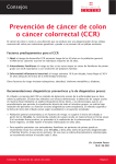 Prevención de cáncer de colon o cáncer colorrectal (CCR)