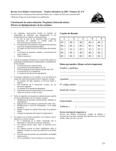 Cuestionario de autoevaluación. Preguntas (Selección única