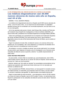 Los médicos diagnosticaron casi 20.000 nuevos cánceres de mama