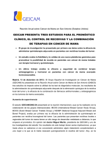 geicam presenta tres estudios para el pronóstico clínico, el control