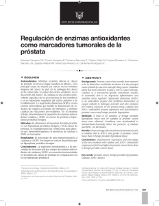 Regulaci&oacute;n de enzimas antioxidantes como marcadores tumorales