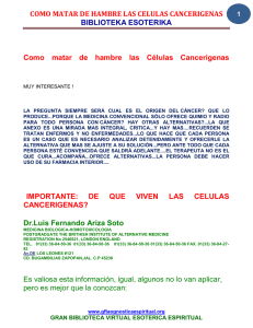 COMO MATAR DE HAMBRE LAS CELULAS CANCERIGENAS
