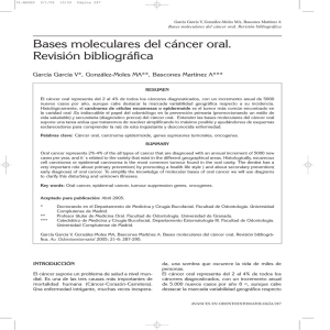 Bases moleculares del c&aacute;ncer oral. Revisi&oacute;n bibliogr&aacute;fica