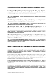 Evidencias científicas acerca del riesgo del tabaquismo pasivo