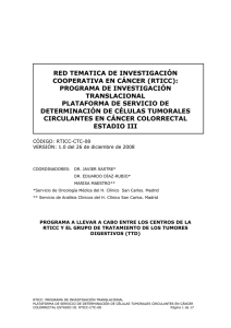 TITULO: ESTUDIO DE CLULAS TUMORALES CIRCULANTES EN