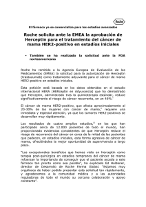 Roche solicita ante la EMEA la aprobaci&oacute;n de