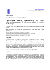 Caracter&iacute;sticas cl&iacute;nicas epidemiol&oacute;gicas del c&aacute;ncer colorrectal en