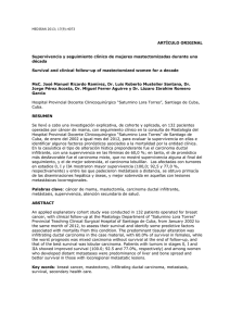 ARTÍCULO ORIGINAL Supervivencia y seguimiento clínico de