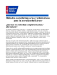 Métodos complementarios y alternativos para la atención del cáncer