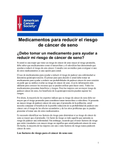 Medicamentos para reducir el riesgo de cáncer de seno