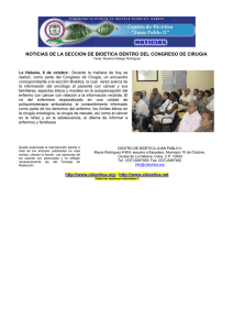 noticias de la seccion de bioetica dentro del congreso de cirugia
