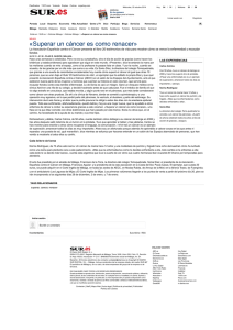 Â«Superar un cÃ¡ncer es como renacerÂ». SUR.es