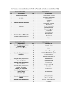 Intervenciones médicas cubiertas por el Fondo de Protección contra
