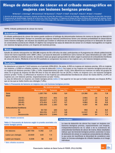 Riesgo de detecci&oacute;n de c&aacute;ncer en el cribado