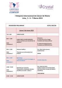 I Simposio Internacional de Cáncer de Mama Lima, 5 - 6