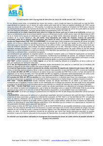 La informaci&oacute;n sobre el programa de detecci&oacute;n de