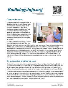 Cáncer de seno - RadiologyInfo.org
