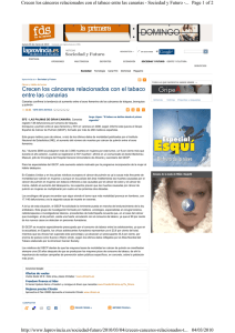 Crecen los cánceres relacionados con el tabaco entre las canarias