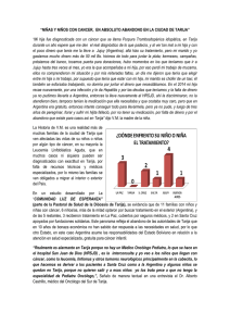 &ldquo;NI&Ntilde;AS Y NI&Ntilde;OS CON CANCER, EN ABSOLUTO ABANDONO EN