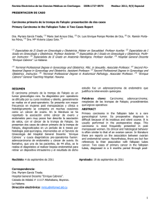 1 RESUMEN El carcinoma primario de la trompa de Falopio es un