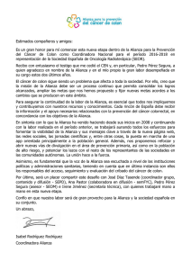 Estimados compa&ntilde;eros y amigos: Es un gran honor para m&iacute;