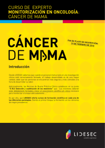 curso de experto monitorización en oncología: cáncer de