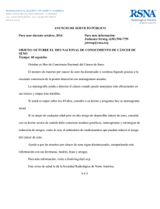 ANUNCIO DE SERVICIO PÚBLICO Para usar durante octubre, 2016