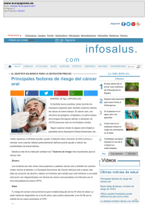 Principales factores de riesgo del c&aacute;ncer oral