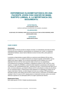 enfermedad oligometastásica en una paciente